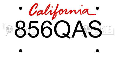 856QAS California License Plate