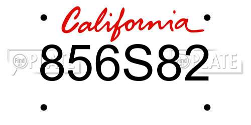 856S82 California License Plate
