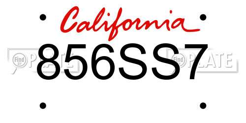 856SS7 California License Plate
