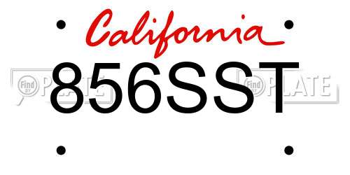 856SST California License Plate