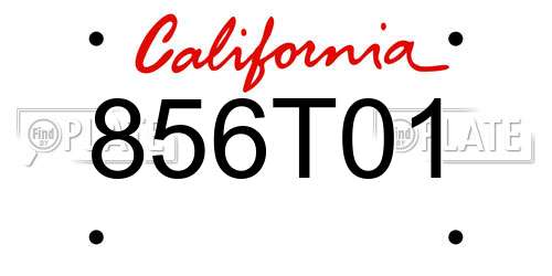 856T01 California License Plate
