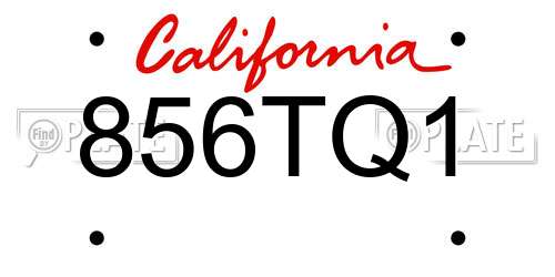 856TQ1 California License Plate