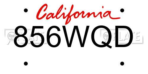 856WQD California License Plate