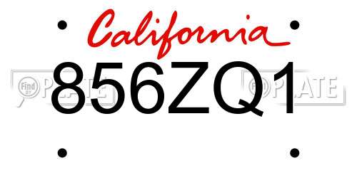 856ZQ1 California License Plate