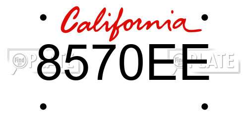 8570EE California License Plate