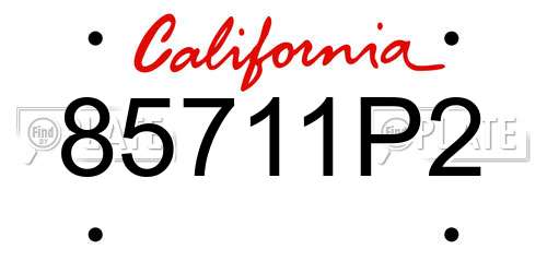 85711P2 California License Plate