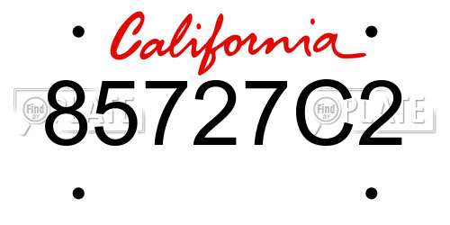 85727C2 California License Plate