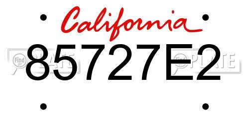 85727E2 California License Plate