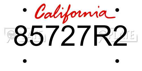 85727R2 California License Plate