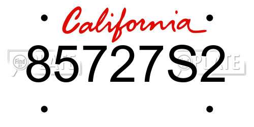 85727S2 California License Plate