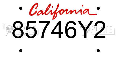 85746Y2 California License Plate
