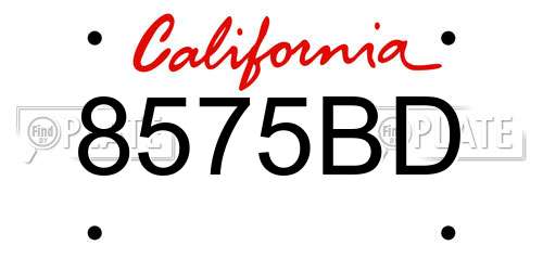 8575BD California License Plate