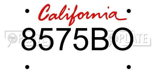 8575BO California License Plate