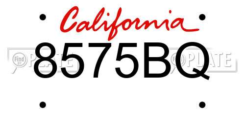 8575BQ California License Plate