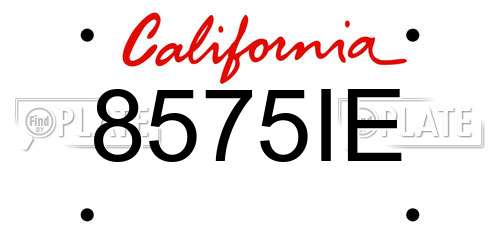 8575IE California License Plate