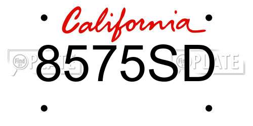 8575SD California License Plate