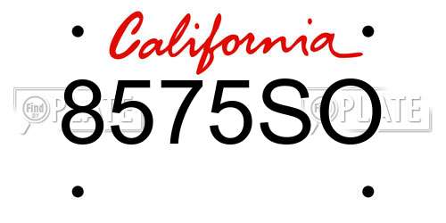 8575SO California License Plate