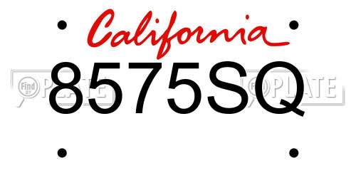 8575SQ California License Plate