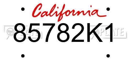 85782K1 California License Plate