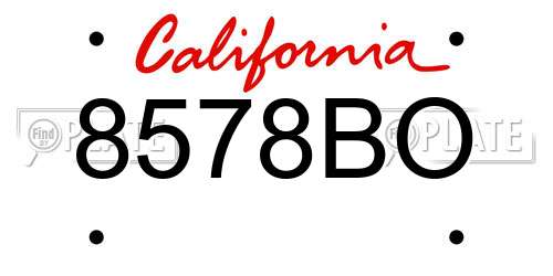 8578BO California License Plate