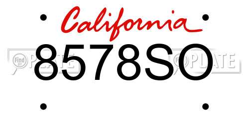 8578SO California License Plate