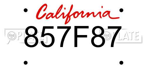 857F87 California License Plate