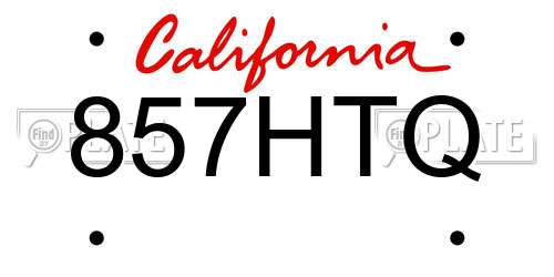 857HTQ California License Plate