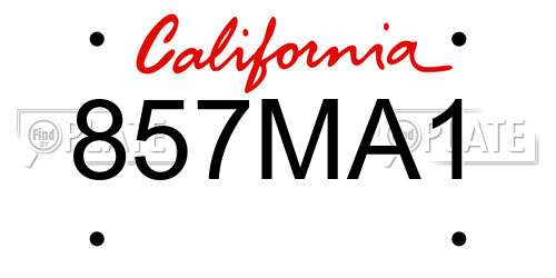 857MA1 California License Plate