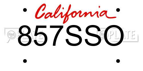 857SSO California License Plate