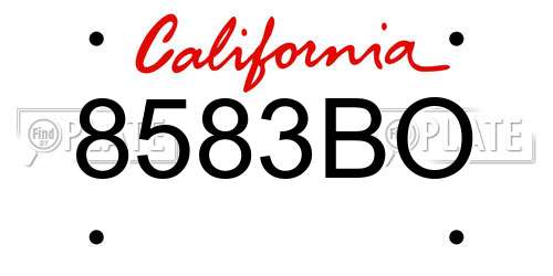 8583BO California License Plate