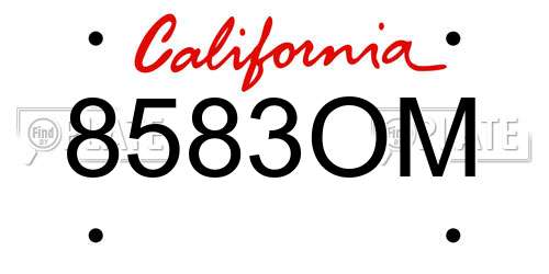 8583OM California License Plate