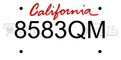 8583QM California License Plate