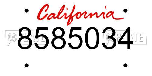 8585034 California License Plate