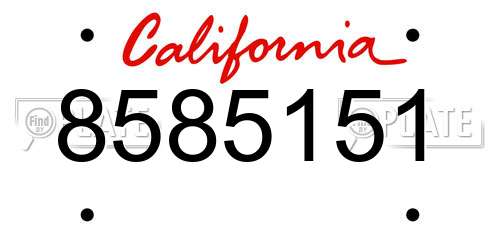 8585151 California License Plate