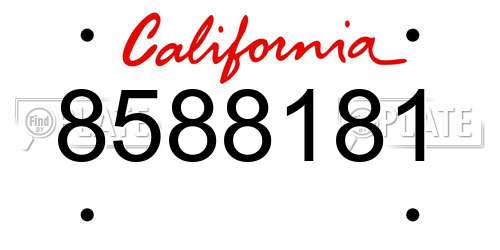 8588181 California License Plate
