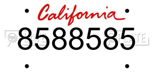 8588585 California License Plate