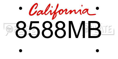 8588MB California License Plate