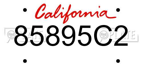 85895C2 California License Plate