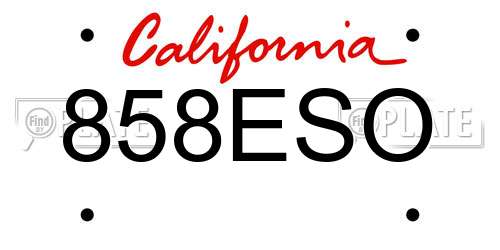 858ESO California License Plate
