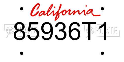 85936T1 California License Plate