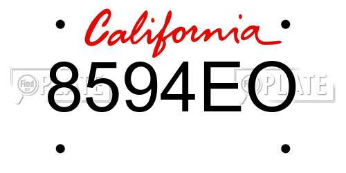 8594EO California License Plate
