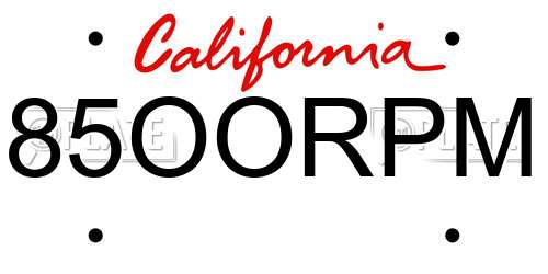 85OORPM California License Plate