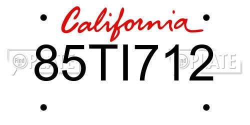 85TI712 California License Plate