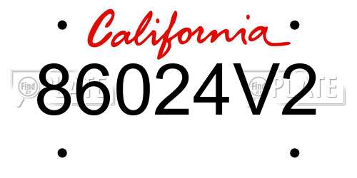 86024V2 California License Plate