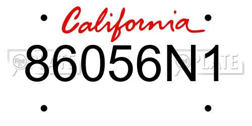 86056N1 California License Plate
