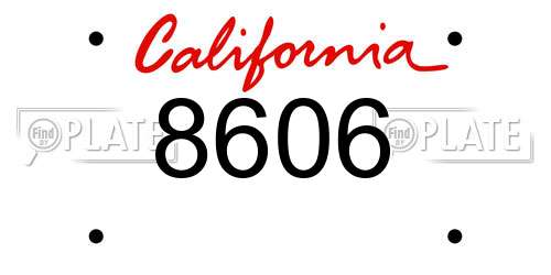 8606 California License Plate