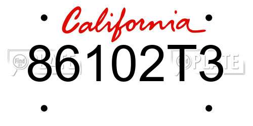 86102T3 California License Plate