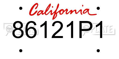 86121P1 California License Plate