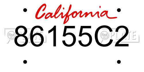 86155C2 California License Plate