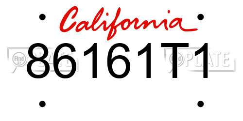 86161T1 California License Plate